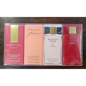 ESTEE LAUDER 4 Pc Fragrance Treasures Gift Set Deluxe Travel Size Spray Sealed